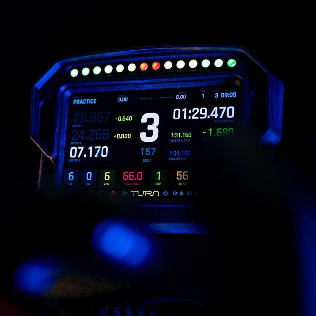 A digital dashbord for a racing simulator.