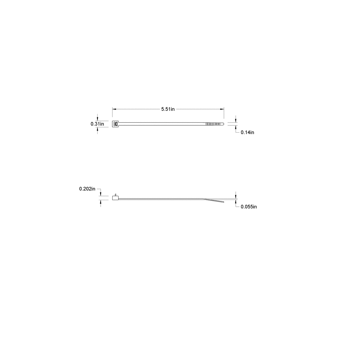 Reusable Nylon Cable Tie, 5-1/2