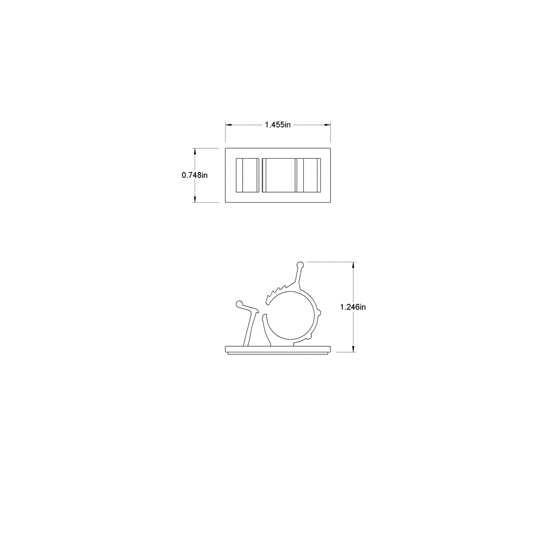 Adhesive-Back Nylon Cable Holders - 1-7/16