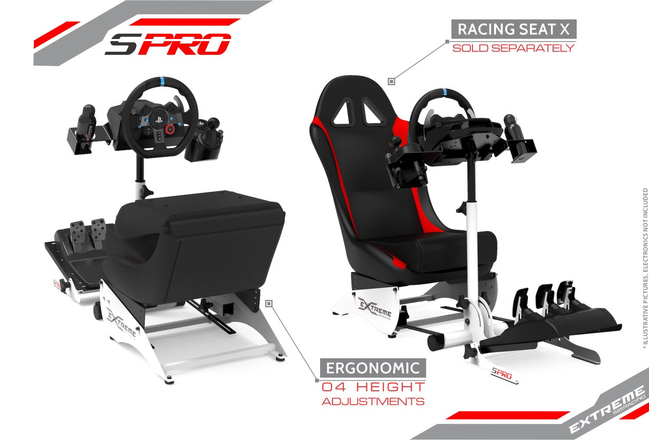 Extreme Sim Racing S-Pro Wheel Stand - White Edition Pro