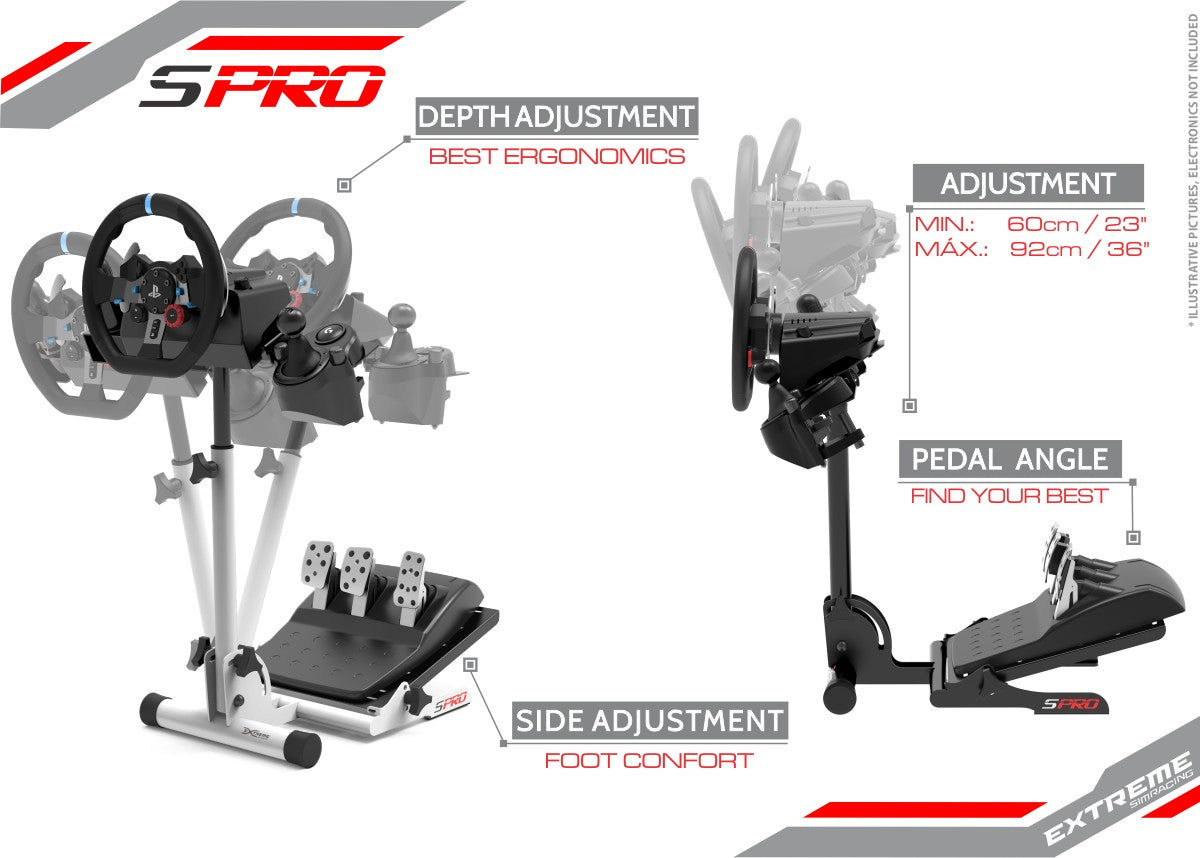Extreme Sim Racing S-Pro Wheel Stand - White Edition Pro